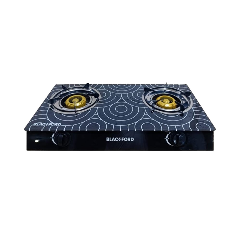 Black Ford 2 Burner Glass Top Gas Cooker - BL GCL888